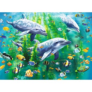 Ravensburger (10605) - "Dolphin Trio" - 100 pieces puzzle