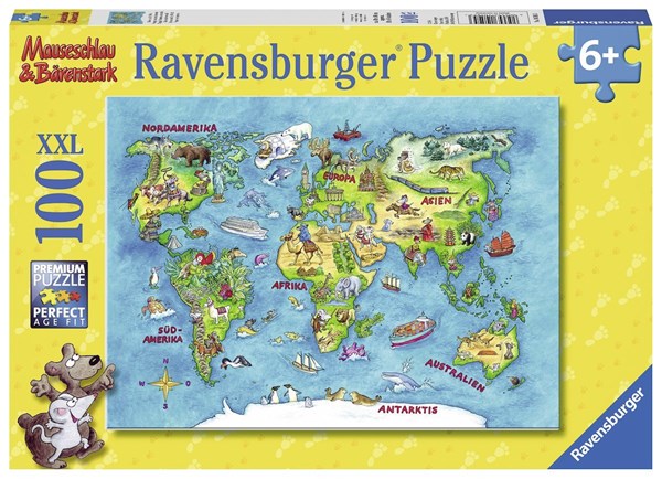 Ravensburger (10595) - "Worldmap" - 100 pieces puzzle