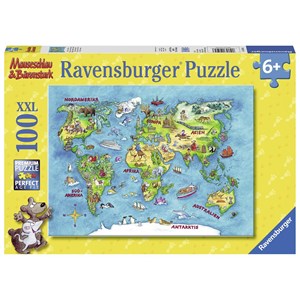 Ravensburger (10595) - "Worldmap" - 100 pieces puzzle