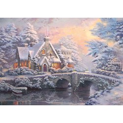 Schmidt Spiele (59468) - Thomas Kinkade: "Lamplight Manour, Winter at Lamplight Manour" - 1000 pieces puzzle
