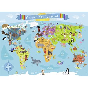 Nathan (86806) - "World Map (in French)" - 150 pieces puzzle