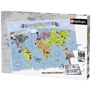 Nathan (86806) - "World Map (in French)" - 150 pieces puzzle