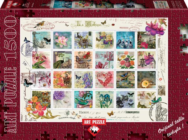Art Puzzle (4639) - "Stamp Collage" - 1500 pieces puzzle