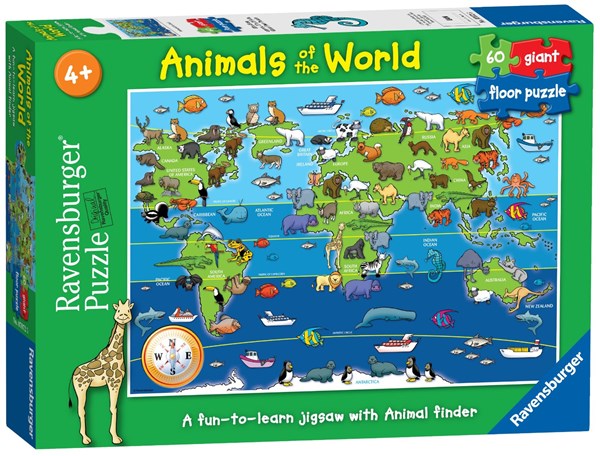 Ravensburger (07072) - "Animals of the World" - 60 pieces puzzle