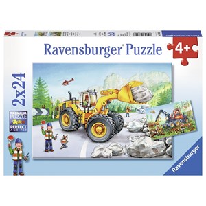 Ravensburger (07802) - "Excavators and Forest Tractor" - 24 pieces puzzle