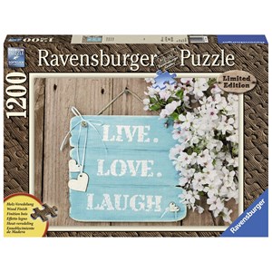Ravensburger (19913) - "Wood Finish, Live, Love, Laugh" - 1200 pieces puzzle