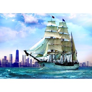 Trefl (371208) - "Sailing Towards Chicago" - 500 pieces puzzle