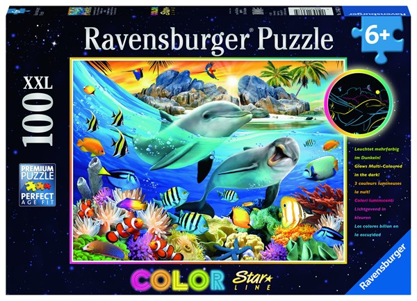 Ravensburger (13667) - "Luminous Coral Reef" - 100 pieces puzzle