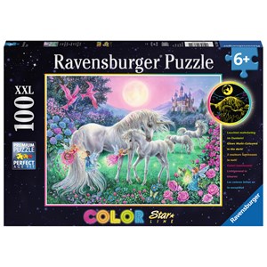 Ravensburger (13670) - "Unicorns in the Moonlight" - 100 pieces puzzle