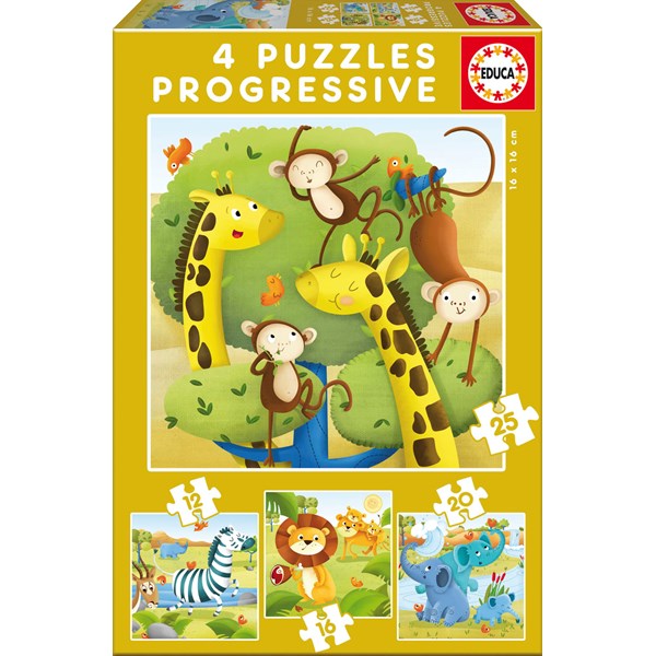 Educa (17147) - "Wild Animals" - 12 16 20 25 pieces puzzle