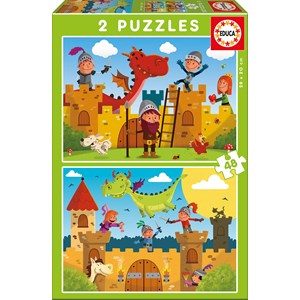 Educa (17151) - "Dragons and Knights" - 48 pieces puzzle