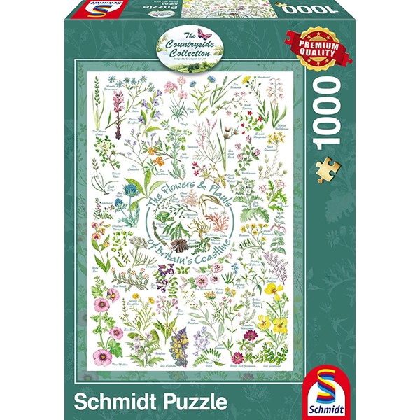 Schmidt Spiele (59568) - "The Flowers and Plants of Britain's Coastline" - 1000 pieces puzzle