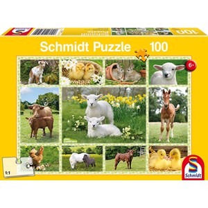 Schmidt Spiele (56194) - "Babies Animals of the Farm" - 100 pieces puzzle