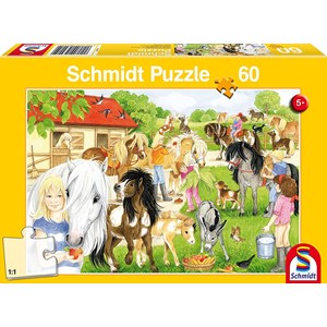 Schmidt Spiele (56205) - "On the Pony Yard" - 60 pieces puzzle