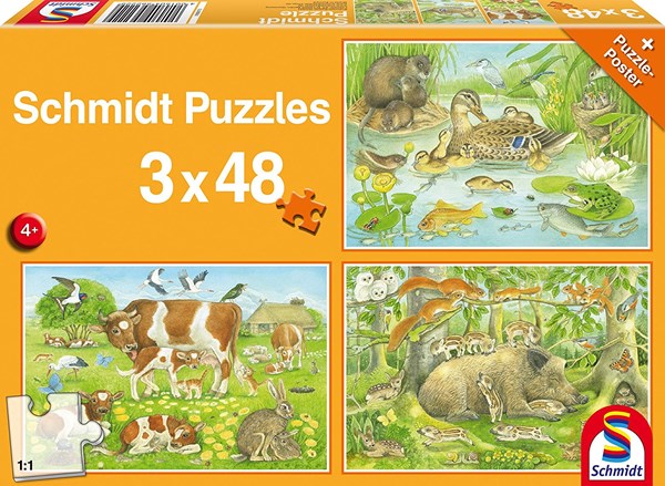 Schmidt Spiele (56222) - "Animal Families" - 48 pieces puzzle