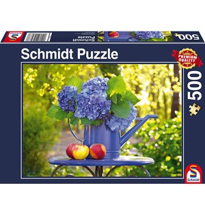 Schmidt Spiele (58283) - "Watering Can with Hydrangea" - 500 pieces puzzle