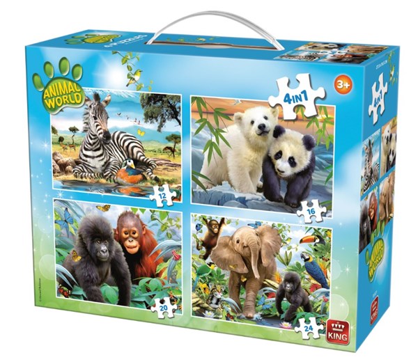King International (05321) - "Animal World" - 12 16 20 24 pieces puzzle