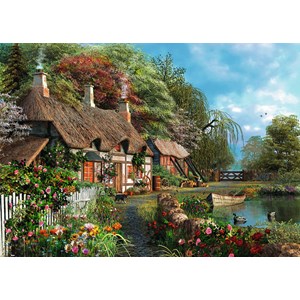 Ravensburger (13580) - Dominic Davison: "Cottage on a Lake" - 300 pieces puzzle