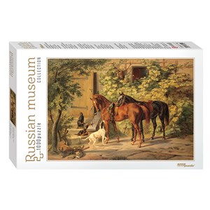 Step Puzzle (79214) - Adam Albrecht: "Horses at the Porch" - 1000 pieces puzzle