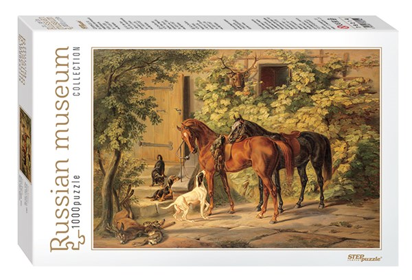 Step Puzzle (79214) - Adam Albrecht: "Horses at the Porch" - 1000 pieces puzzle