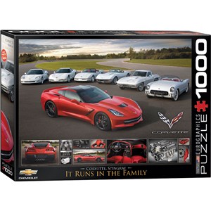Eurographics (6000-0736) - "2014 Corvette Stingray, It Runs in the Family" - 1000 pieces puzzle
