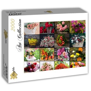 Grafika (T-00520) - "Collage, Flowers" - 2000 pieces puzzle
