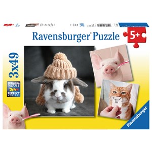 Ravensburger (08028) - "Funny Animal Portraits" - 49 pieces puzzle