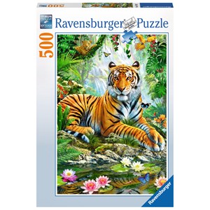 Ravensburger (14742) - "Tiger in the Jungle" - 500 pieces puzzle