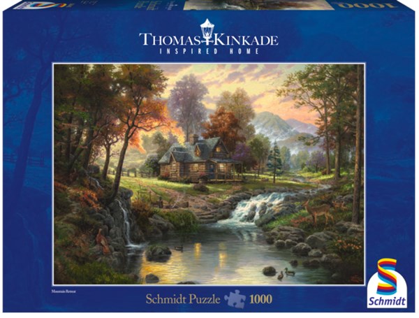 Schmidt Spiele (58445) - Thomas Kinkade: "Mountain Retreat" - 1000 pieces puzzle