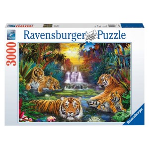 Ravensburger (170579) - "Tigers at the Waterhole" - 3000 pieces puzzle