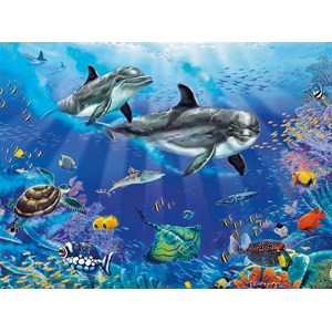 Clementoni (94051) - Christian Riese Lassen: "Dolphins" - 1000 pieces puzzle