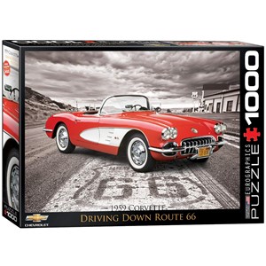 Eurographics (6000-0665) - "1959 Corvette - Driving Down Route 66" - 1000 pieces puzzle