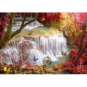 Grafika (T-00677) - "Deep Forest Waterfall" - 2000 pieces puzzle