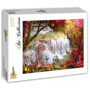 Grafika (T-00680) - "Deep Forest Waterfall" - 500 pieces puzzle
