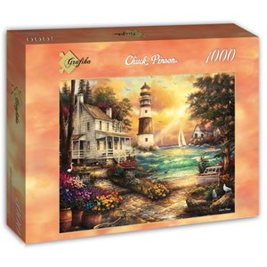 Grafika (T-00708) - Chuck Pinson: "Cottage by the Sea" - 1000 pieces puzzle