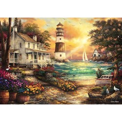 Grafika (T-00709) - Chuck Pinson: "Cottage by the Sea" - 500 pieces puzzle
