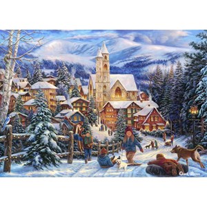 Grafika (T-00725) - Chuck Pinson: "Sledding To Town" - 500 pieces puzzle
