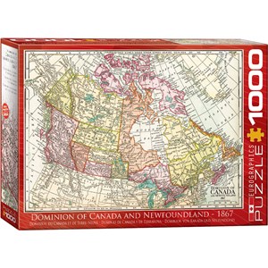 Eurographics (6000-5304) - "Antique Map - Dominion of Canada & Newfoundland" - 1000 pieces puzzle