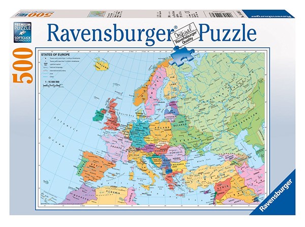 Ravensburger (14130) - "Political Map of Europe" - 500 pieces puzzle