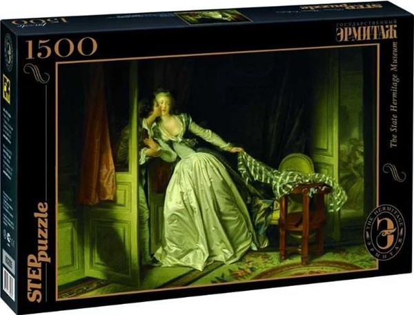 Step Puzzle (83205) - Jean-Honoré Fragonard: "The Stolen Kiss" - 1500 pieces puzzle