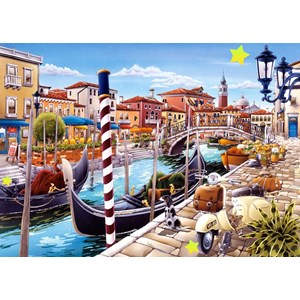 Castorland (C-103058) - "Venetian Canal in Italy" - 1000 pieces puzzle