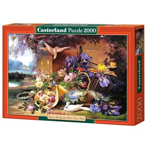 Castorland (C-200276) - Eugene Bidau: "Elegant Still Life with Flowers" - 2000 pieces puzzle