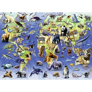 Ravensburger (14264) - "Endangered Animals" - 500 pieces puzzle
