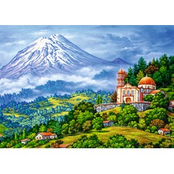 Trefl (10431) - "Landscape with The Volcano" - 1000 pieces puzzle