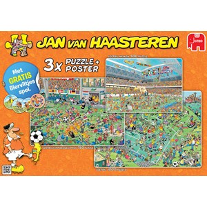 Jumbo (19004) - Jan van Haasteren: "Football 3 in 1" - 500 750 1000 pieces puzzle