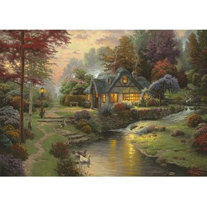 Schmidt Spiele (58464) - Thomas Kinkade: "Peaceful Evening" - 1000 pieces puzzle
