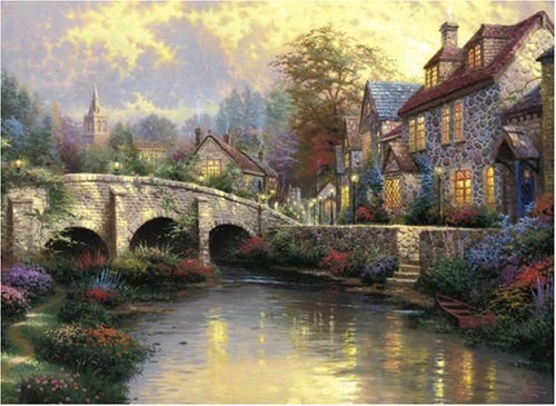 Schmidt Spiele (57466EAN) - Thomas Kinkade: "Cobblestone Brooke" - 1000 pieces puzzle