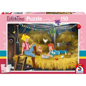 Schmidt Spiele (56188) - "Bibi and Tina, On Hay Floor" - 150 pieces puzzle
