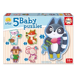 Educa (16816) - "Baby Cute Little Animals" - 3 4 5 pieces puzzle