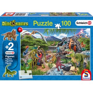 Schmidt Spiele (56192) - "Kingdom of the Dinosaurs" - 100 pieces puzzle